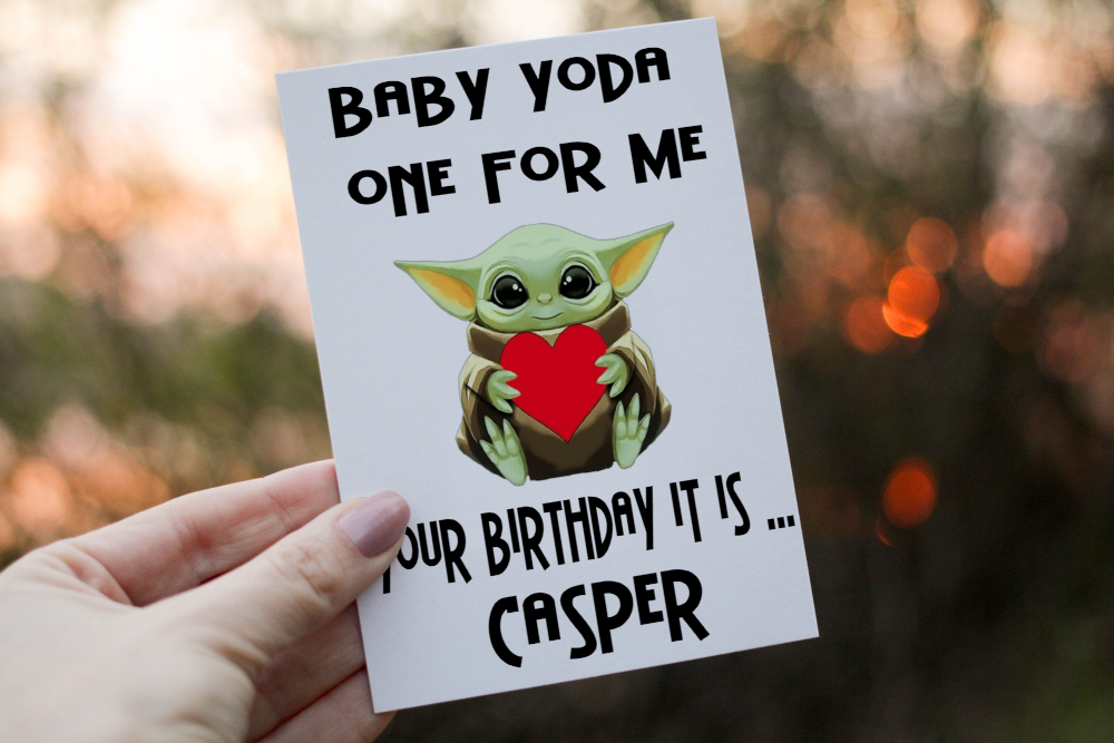 Boyfriend Birthday Card, Yoda Birthday Card, Card for Girlfriend